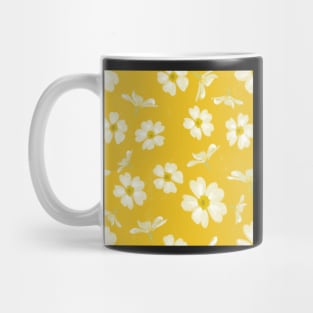 Tumbling Primroses on Yellow Mug